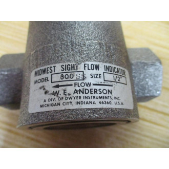 W.E. Anderson SFI-300SS-12-G1-I2 Midwest Sight Flow Indicator 12"
