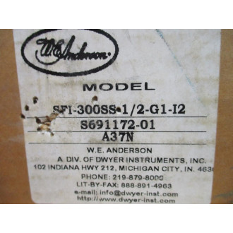 W.E. Anderson SFI-300SS-12-G1-I2 Midwest Sight Flow Indicator 12"