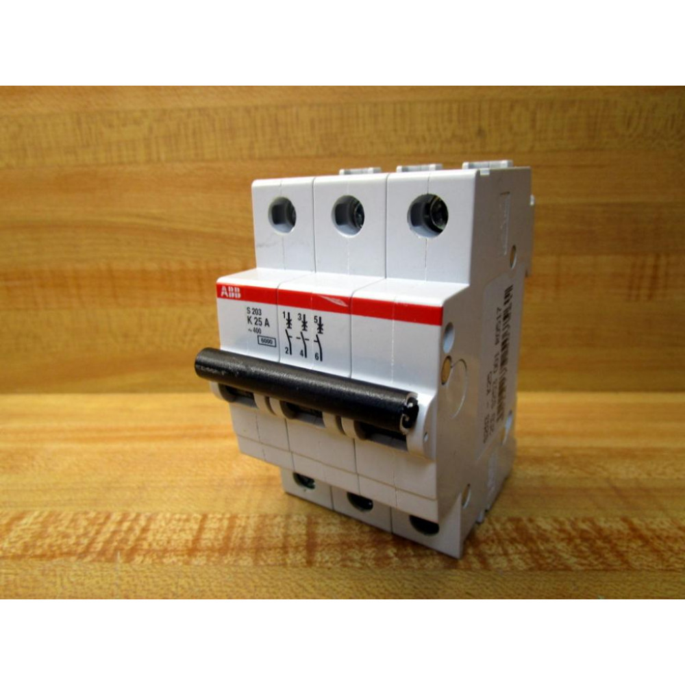 ABB S203-K25 Circuit Breaker S 203 K 25 A Cracked HSNG. On Bottom - Used