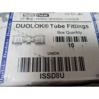SSP Fittings ISSD8U Duolok Tube Fitting Union 12" (Pack of 6)