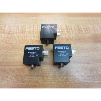 Festo MEH3-24VDC Solenoid Coil MEH324VDC 1.5W (Pack of 3) - Used