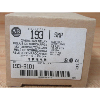 Allen Bradley 193-B1D1 Overload Relay 193B1D1