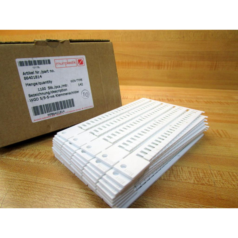 MurrPlastik 86401814 Terminal Block Label WGO 55-5-WS (Pack of 1100)