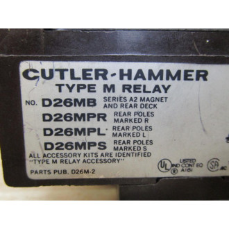 Cutler Hammer D26MB Relay 110120V 5060Hz - Used