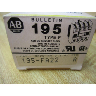 Allen Bradley 195-FA22 Auxiliary Contact 195FA22 Series A