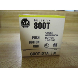 Allen Bradley 800T-D1A Pushbutton 800TD1A Series N Green