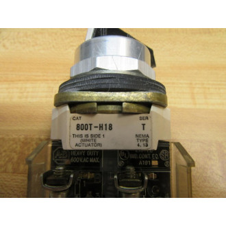 Allen Bradley 800T-H18 Selector Switch 800TH18 w800T-XA - Used