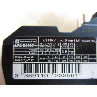 Telemecanique LR2-D1307 Overload Relay LR2D1307 023256 (Pack of 4) - Used