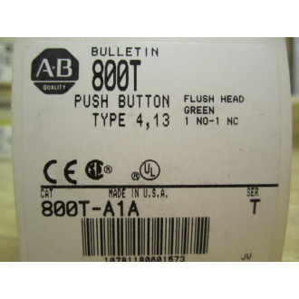 Allen Bradley 800T-A1A Green Pushbutton 800TA1A Series T W800T-XA