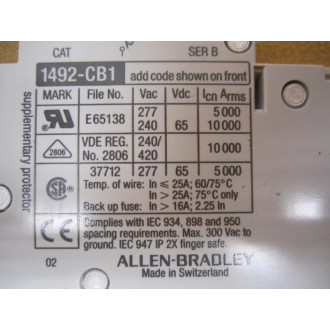Allen Bradley 1492-CB1G030 Breaker 3A (Pack of 6) - New No Box