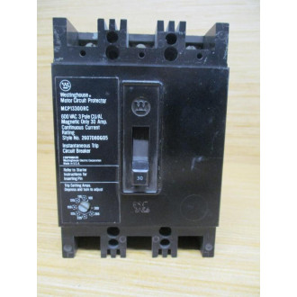 Westinghouse MCP13300RC Circuit Breaker 30AMP Cracked Corner - Used
