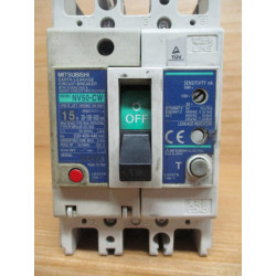 Mitsubishi NV50-CW-3P15A Circuit Breaker NV50-CW - Used