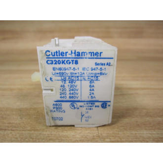 Cutler Hammer C320KGT8 Eaton Auxiliary Contact Block Series A2 - Used