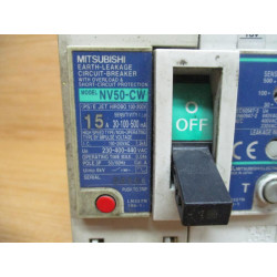 Mitsubishi NV50-CW-3P15A Circuit Breaker NV50-CW - Used