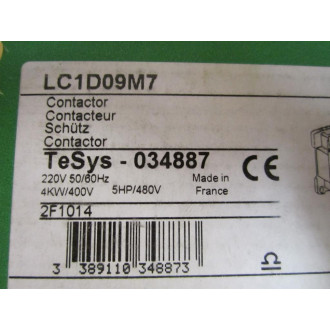 Schneider Square D LC1-D09-M7 Contactor LC1D09M7