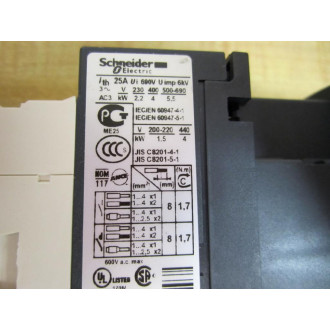 Schneider Square D LC1-D09-M7 Contactor LC1D09M7