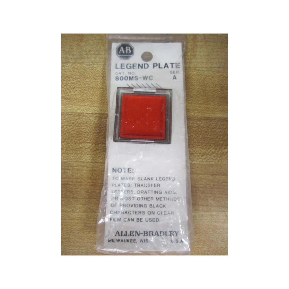 Allen Bradley 800MS-WC Plate Red Lens (Pack of 2)