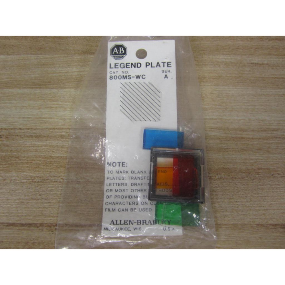 Allen Bradley 800MS-WC Plate R,G,B,O &C (Pack of 2)