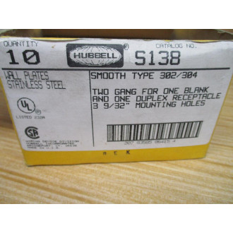 Hubbell S138 Stainless Steel Wall Plate (Pack of 7)
