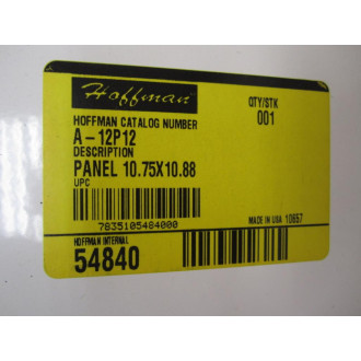 Hoffman A-12P12 Jic Panels A12P12 - New No Box