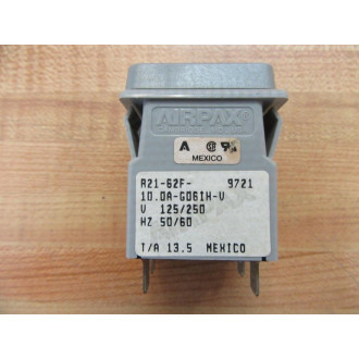 Airpax R21-62F-10.0A-G061H-V Circuit Protector - Used