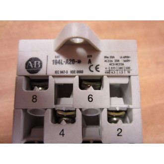 Allen Bradley 194L-A20-1754 Load Switch 194LA201754 194L-A20-1754 - Used
