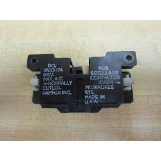 Cutler Hammer 10933H7A Eaton Auxiliary Contact 10933H7 - Used