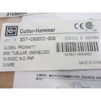 Cutler Hammer E57-08GU02-GDB Eaton Proximity Switch Series B