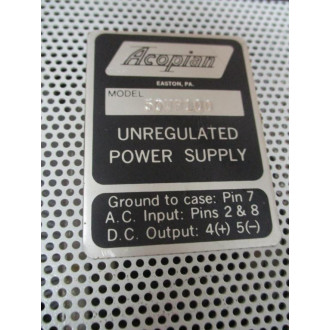 Acopian 50UF100 Unregulated Power Supply WO Fuse Holder - New No Box