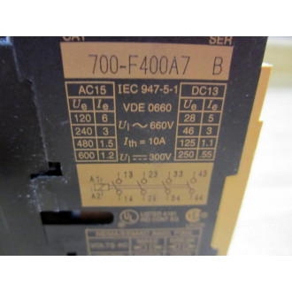 Allen Bradley 700-F400A7 700F400A7 Control Relay Type F 24V Series B