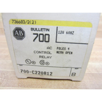 Allen Bradley 700-C220A12 700C220A12 AC Control Relay Series B