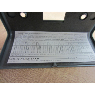 Allen Bradley 600-TAX48 Starting Switch 600TAX48 Series A
