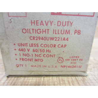 GE General Electric CR2940UW221A4 Pushbutton CR2940 Without Bulb