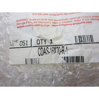 Koganei CDAS16x20-R Pneumatic Air Cylinder Jig CDAS16x20R Includes Hardware