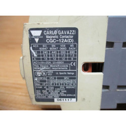 Carlo Gavazzi CGC-12A(D)-120V Contactor CGC-12A(D) - Used