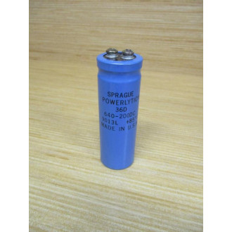 Sprague 36D 640-200DC Powerlytic Capacitor 85°C - New No Box