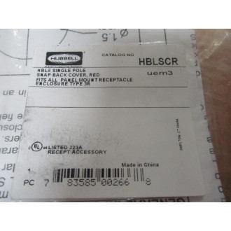 Hubbell HBLSCR Snap Back Cover
