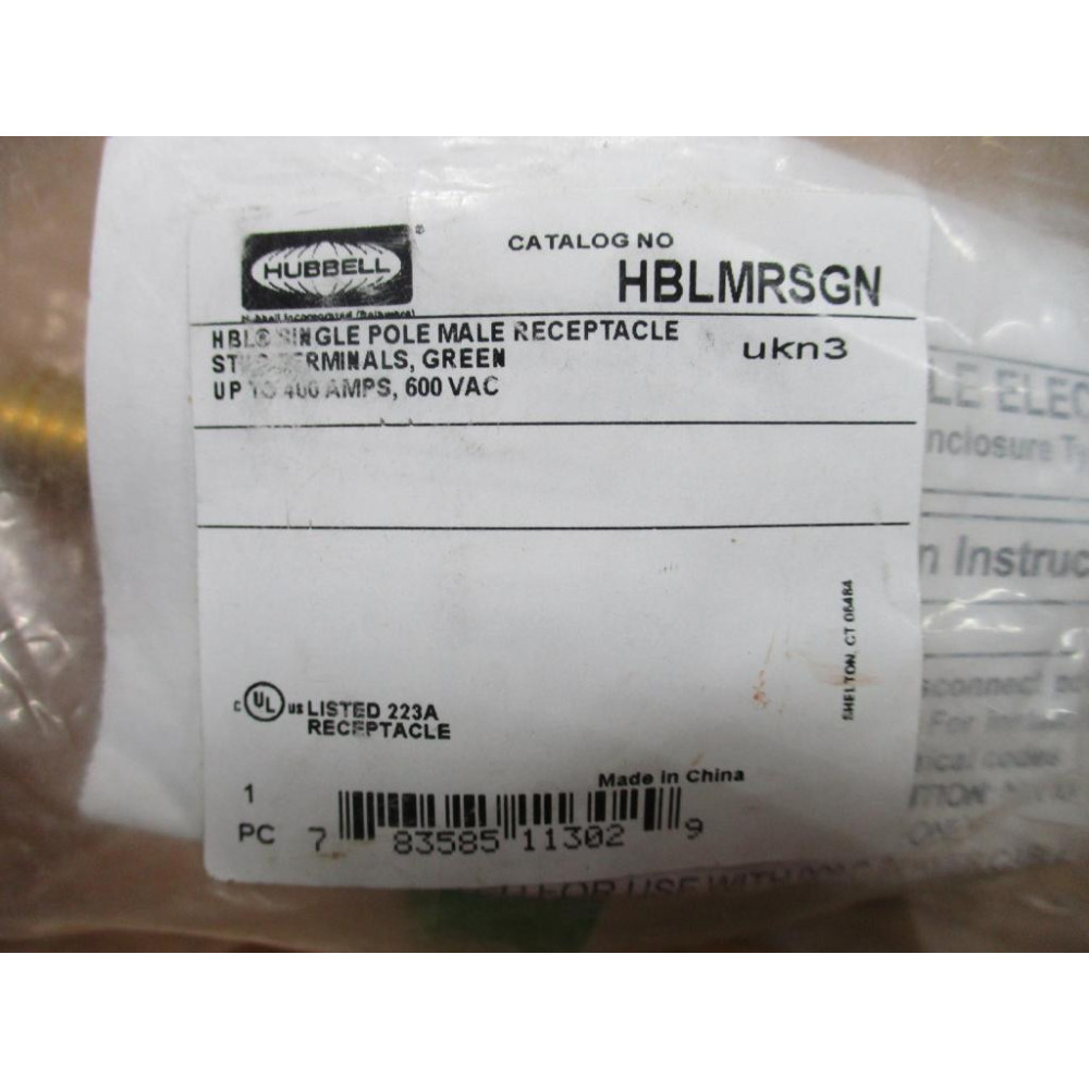 Hubbell HBLMRSGN Single Pole Male Receptacle