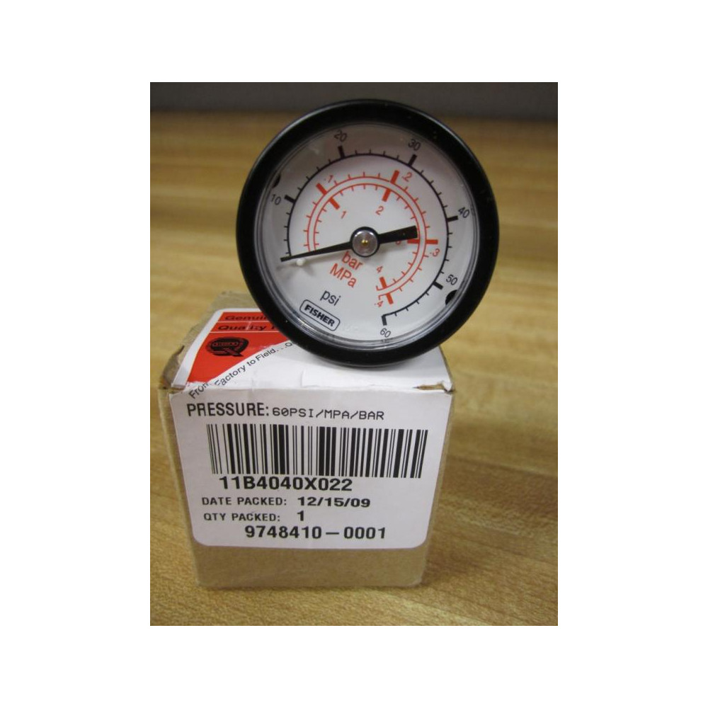 Fisher Controls 11B4040X022 1.5" Pressure Gauge 0-60 PSI