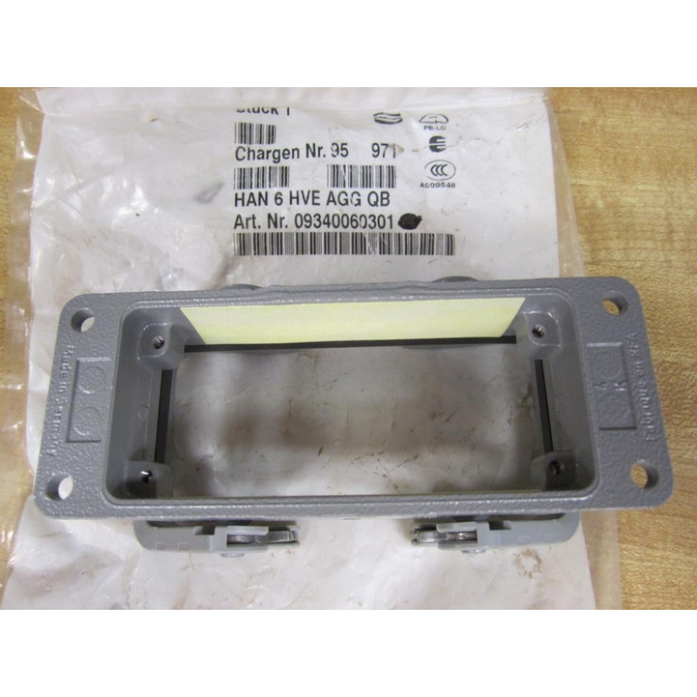 Harting 09340060301 Base Panel HAN 6 HVE AGG QB