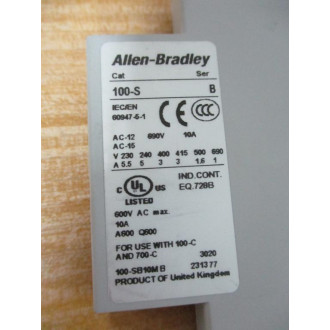 Allen Bradley 100-SB10 Auxiliary Contact Mounted (Pack of 4) - New No Box