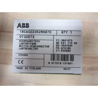 ABB 1SCA022352R6870 Disconnect Switch OT32ET3