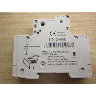 Siemens 5SJ4101-7HG40 Circuit Breaker - New No Box