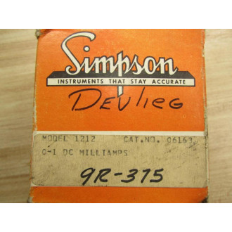 Simpson 06163 Motor Load Percent Meter 1212