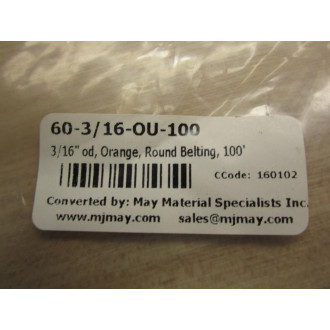 May Material 60-316-OU-100 Round Belting 60316OU100