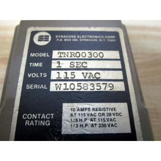 Syracuse Electronics TNR00300 Time Delay Relay - Used