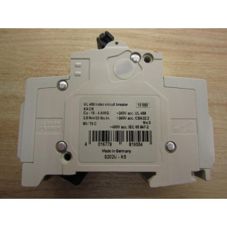 ABB S202U-K5 Circuit Breaker S202UK5 Cracked Corner - Used