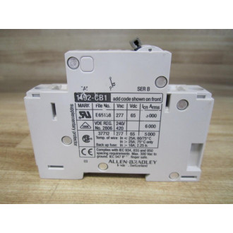 Allen Bradley 1492-CB1-H150 Circuit Breaker 1P 15A 1492CB1H150 Series B (Pack of 6) - Used