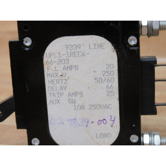 Airpax UPL1-1REC4-66-203 Circuit Breaker UPL11REC466203 - New No Box