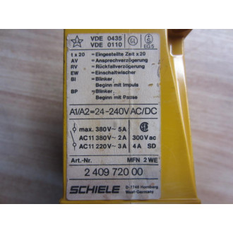 Schiele 2 409 720 00 Time Delay Relay 240972000 - Used